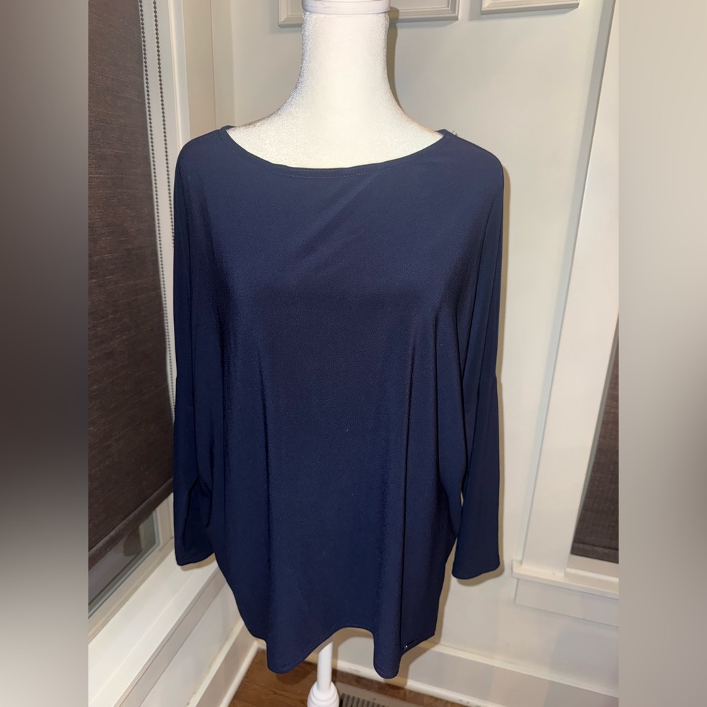 Joseph Ribkoff. Jersey Tunic Dolman Sleeve Blouse. Navy. Size 6.